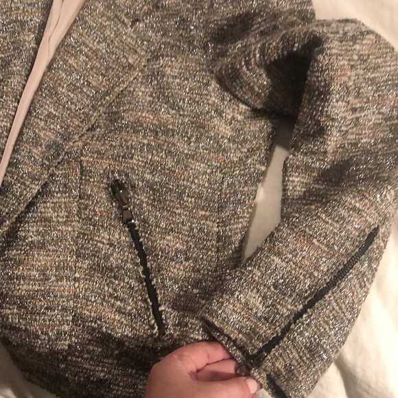 ZARA Sparkle Boucle Metallic Jacket in Multi Shine - Sz M - Picture 5 of 7